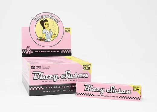 Blazy Susan Pink Deluxe Rolling Kit  Pink King Size Slim Rolling Pape –