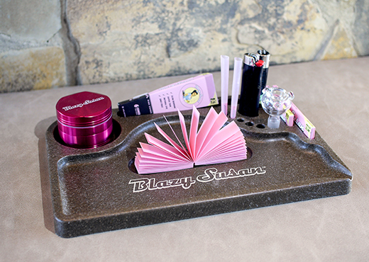 Blazy Susan Rolling Tray with Pink Rolling Tips
