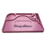 Hemp Plastic Rolling Tray - Pink - Overhead