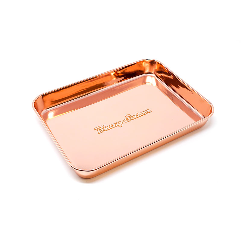 Stainless Steel Rolling Tray, Rose Gold