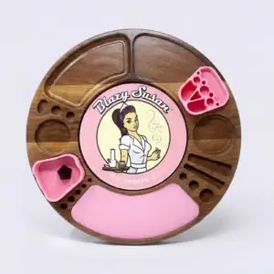 Walnut Blazy Susan Spinning Rolling Tray