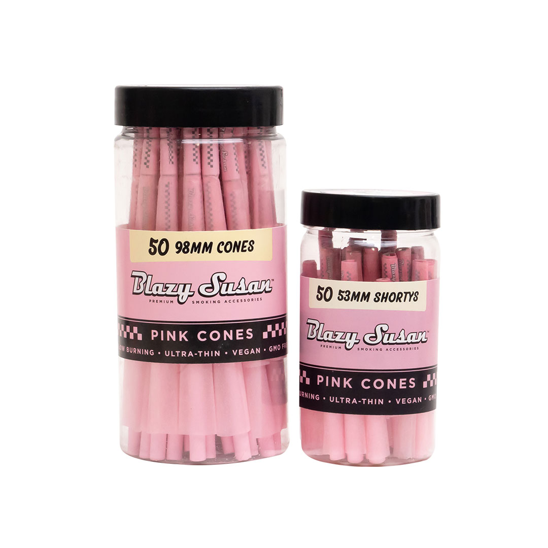 50 Count Pink Pre Rolled Cones, Blazy Susan