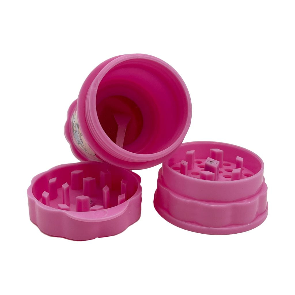 Why a Grinder is a Smoking Accessory You Need -Large Opened Herb Saver Grinder in Pink