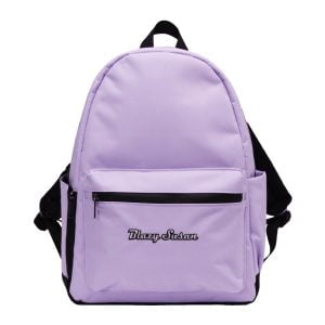 purple backpack front view