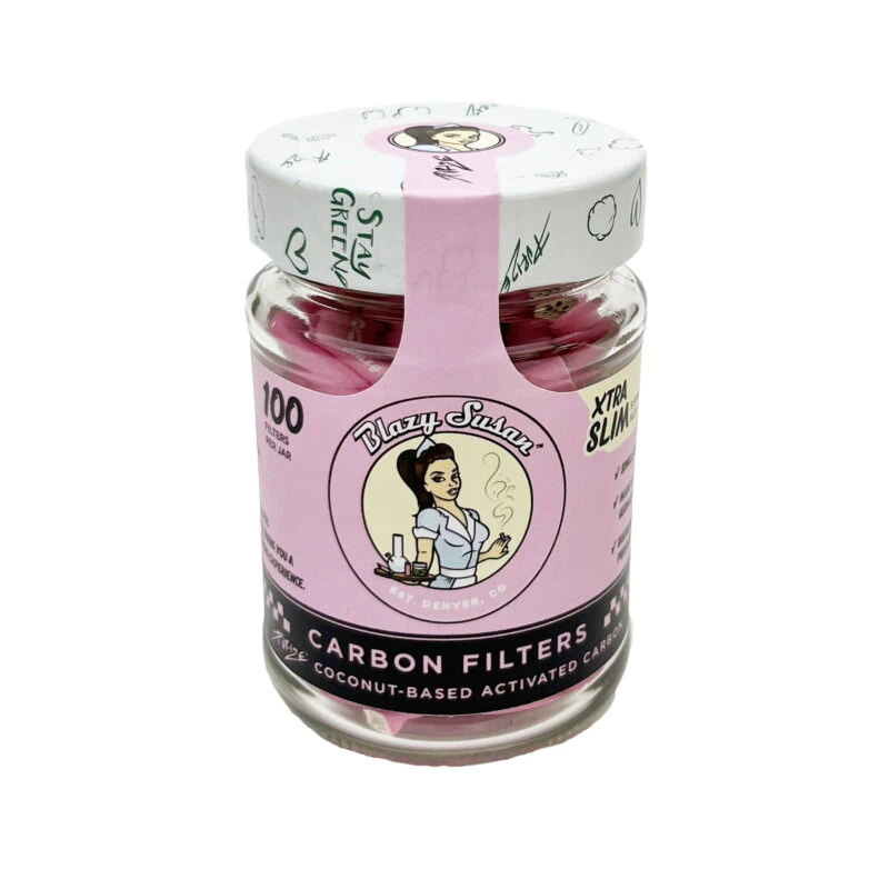 Purize Xtra Slim Active Carbon Filter | 100ct Jar | Pink