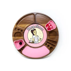 Walnut Blazy Susan Spinning Rolling Tray