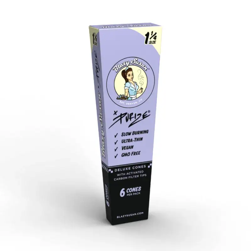 purple pre rolled cones with purize activated carbon filters - purple