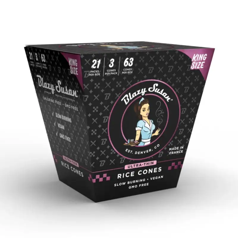 ultra thin rice pre rolled cones - king size - full box